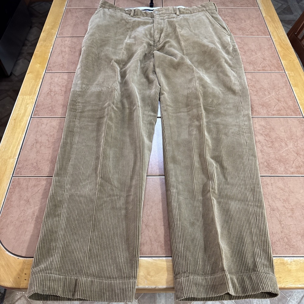 Polo‎ Ralph Lauren Corduroy Pants Sz 36 x 30 Brown Tan Cotton Wide Wale Cords